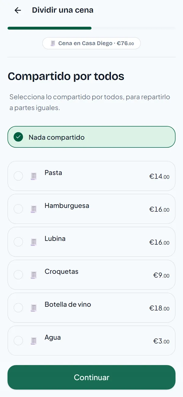 El paso Compartido por todos con las croquetas marcadas